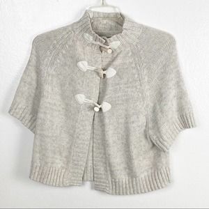 OLD NAVY Cream Knit Short Sleeves Toggle Closure Cardigan, Size Small